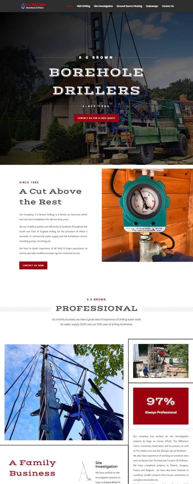 The A G Brown Borehole Drillers website